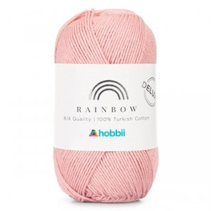 Rainbow Deluxe 8/4 Pure COTTON Hobbii YARN, Spring Summer Yarn, Knitting, Crocheting, Amigurumi, 50g, 186 yards