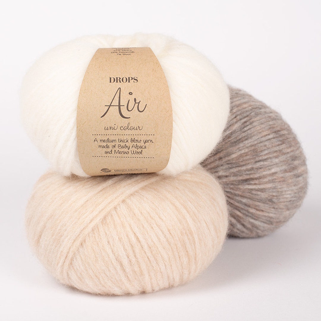 DROPS AIR Yarn, Wool and Alpaca Yarn, Knitting Yarn 50 G, 164 Yards Etsy
