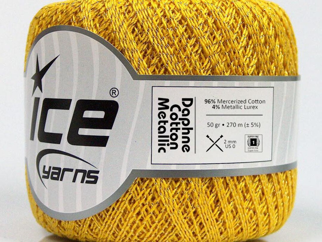 MERCERIZED METALLIC COTTON Yarn Thread for Embroidery, Crocheting 50g ...
