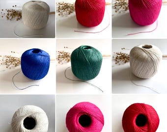 PURE LINEN Yarn Natural Plant Based Biodegradable Variety of Colors 100g