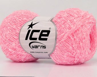 ACRYLIC POLYESTER Neon Pink Color 78705 Ice Yarn 50g, 339 yrds