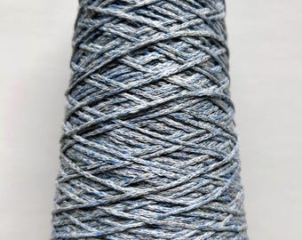 100% Linen Chainette Yarn: Aran Weight, Blue Heather Melange Cone Yarn 1828852