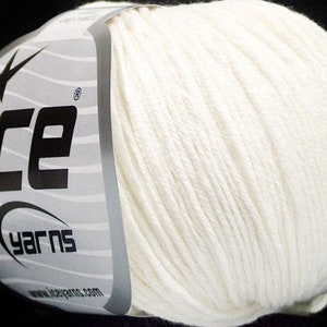 3 Light DK Light Worsted Weight Natural CERTIFIED ORGANIC Baby Cotton Ice Yarn Knitting, Crocheting, Amigurumi 50g, 125 yards