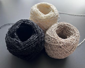 BOUCLE PURE LINEN Biodegradable Natural Yarn Variety of Colors