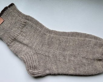 Men’s Pure Virgin Undyed Wool SOCKS Hand Knitted for Lounging, Fishermen, Farmers, and Outdoor Enthusiasts