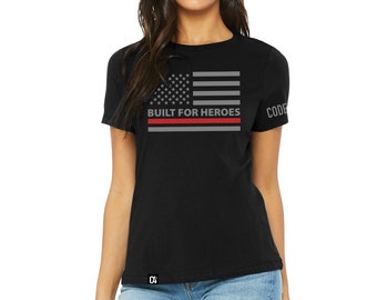 Women's Firefighter T-Shirt Thin Red Line Hero