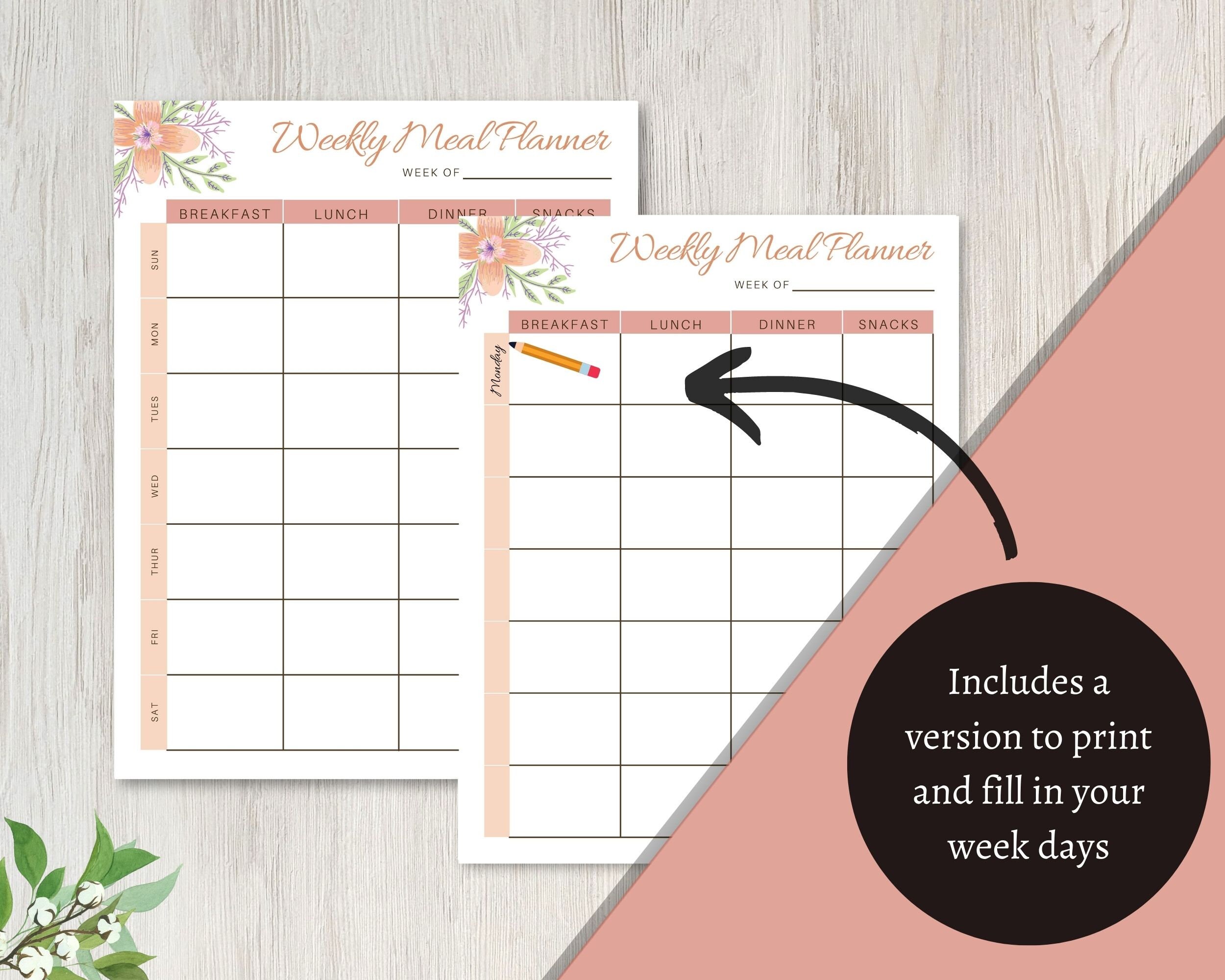 Meal Planner Printable Bundle | Menu Planning | Recipe Cards | Grocery ...