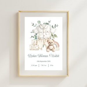 New baby birth announcement, baby Boy birth stats, new baby gift, baby keepsake, nursery décor. New baby birth print. Birth details print.