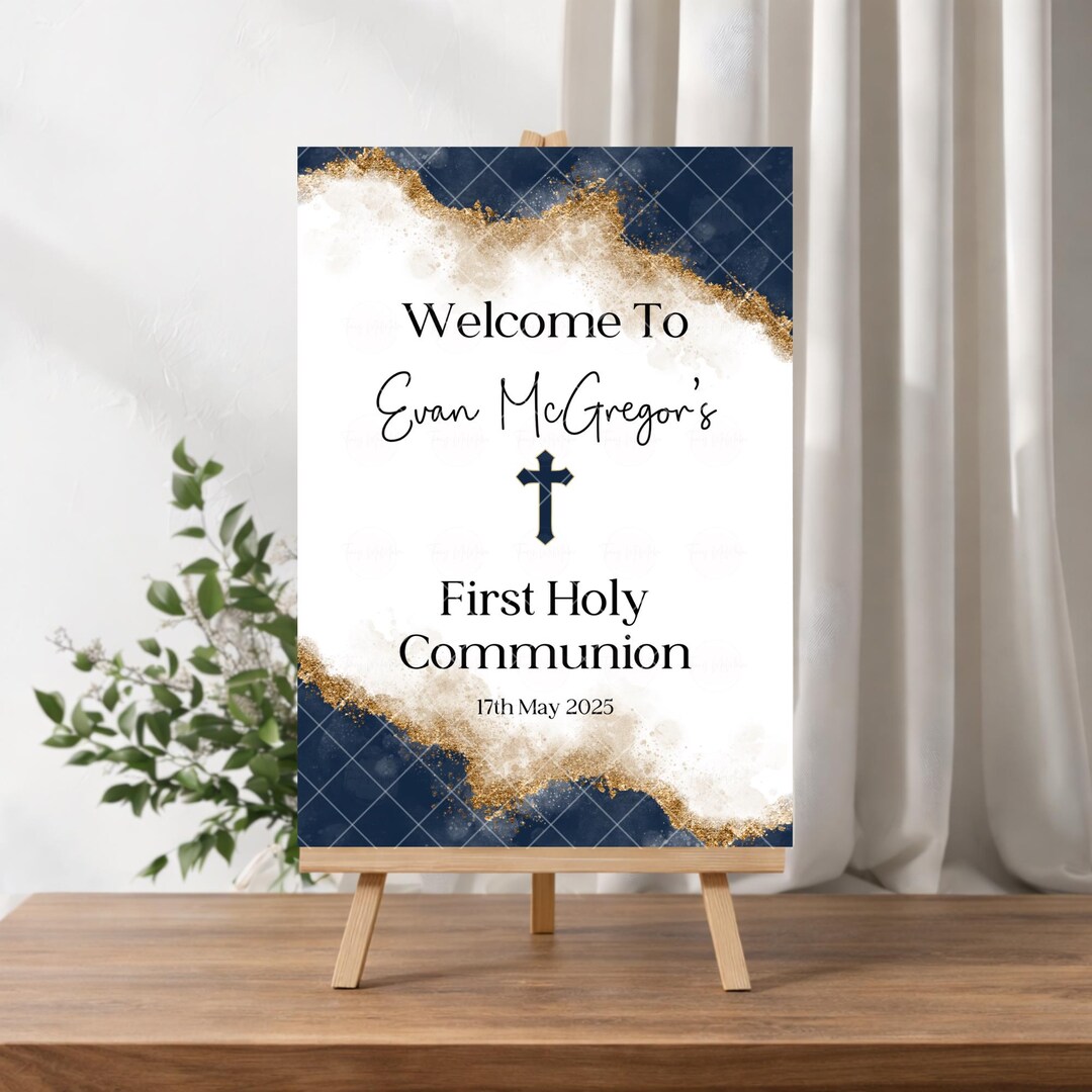 Communion Post Sign Personalised Communion Welcome Sign: Personalised Confirmation Welcome ...