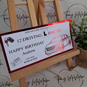 Personalised Driving Lesson Gift Voucher – Foiled Birthday Ticket, Golden ticket, Driving lessons surprise ticket, gift reveal ticket.