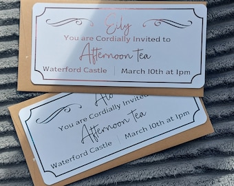 Personalised surprise gift ticket, surprise birthday reveal ticket, event reveal ticket, holiday reveal ticket, gift reveal ticket.