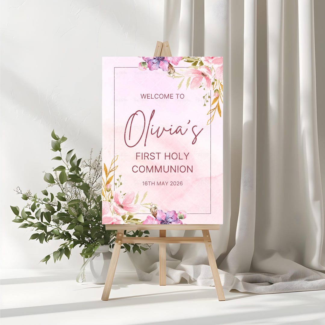 Communion Post Sign Personalised Communion Welcome Sign: Personalised Confirmation Welcome ...