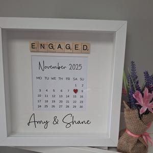 Personalized Engagement Scrabble Tile Frame: Anniversary Keepsake Gift
