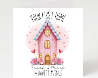 congratulations in your new home card, first home card, personalised card for new home owners.