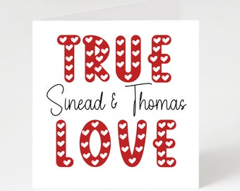 Carte d&#39;anniversaire personnalisée, carte d&#39;amour vrai pour la Saint-Valentin pour petit ami, petite amie, mari, femme