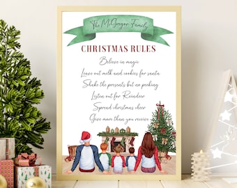 Personalised Family Christmas rules Print, Gift for all the Family, The Perfect Keepsake, A Memorable and unique Gift-Perfect Christmas Gift