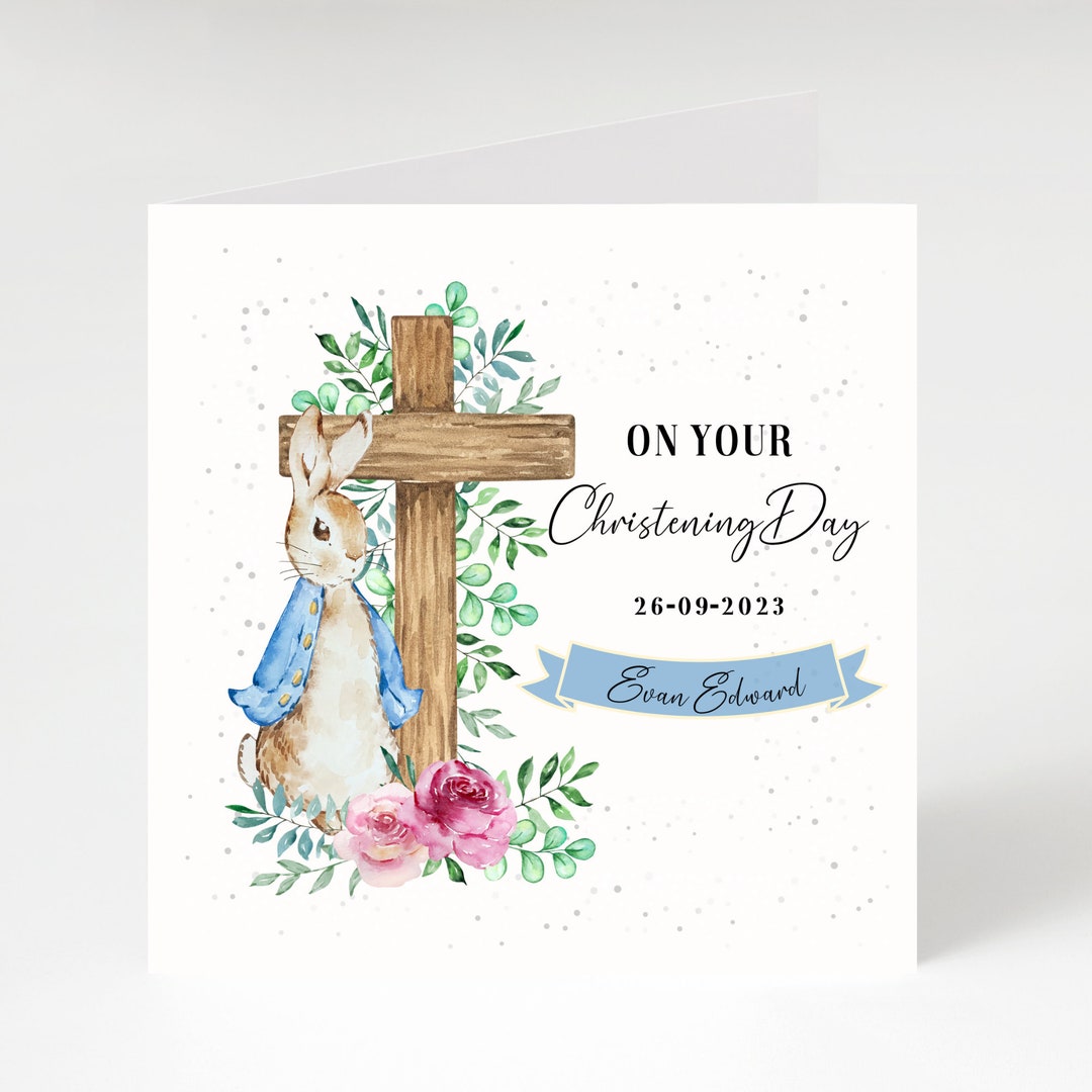Baby Boy Christening Card Baptism Card Naming Day Card Etsy
