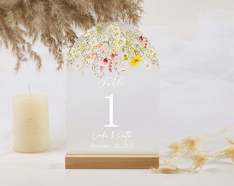 Wedding Table Numbers With Stand, Frosted Arch Table Numbers, Floral Eucalyptus Table Numbers, Wedding Table Decor, Table Signs, Party Decor