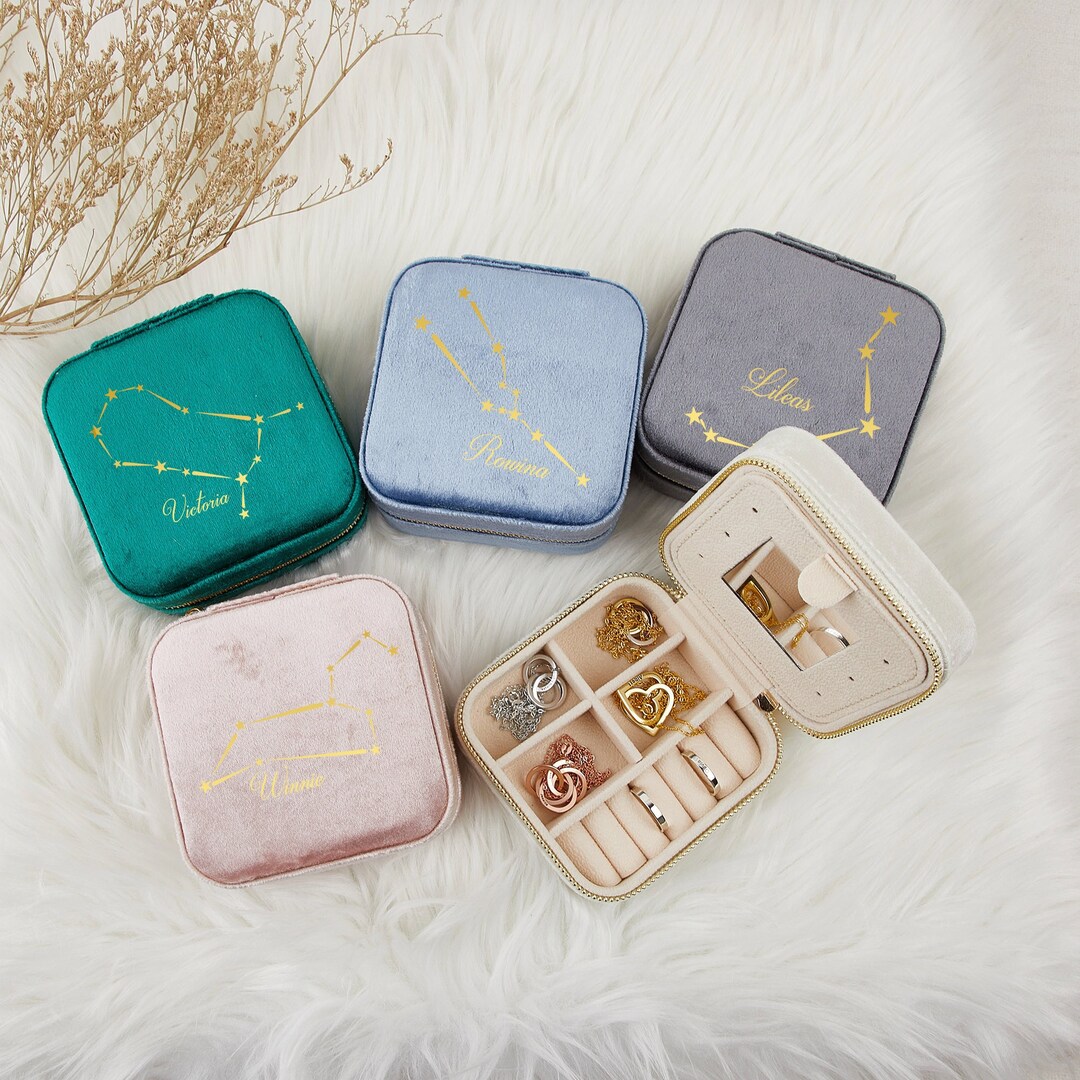 Constellation Jewelry Boxzodiac Travel Jewelry Caseitalian Etsy
