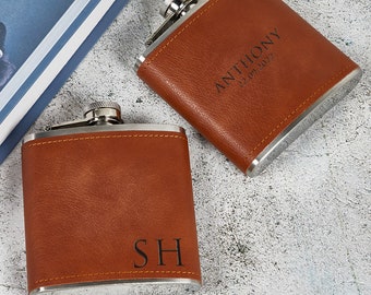 customized gift paper Personalized Leather Flask, Custom Groomsmen Gifts, Flask for Men, Leather Wine Bottle, Whiskey Flask, Pocket Flask, Birthday Gift for Him