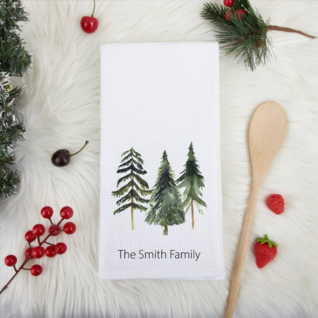Christmas Tree Kitchen Tea Dish Towel,personalized Tea Towel Set