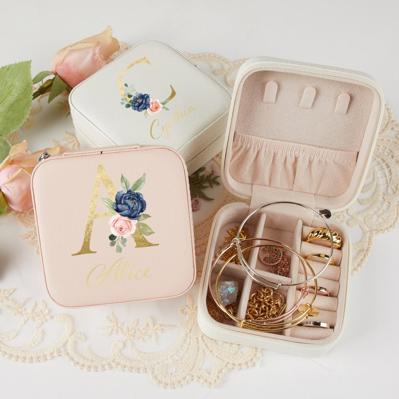 Custom Travel Jewelry Case Personalized Jewelry Box Etsy