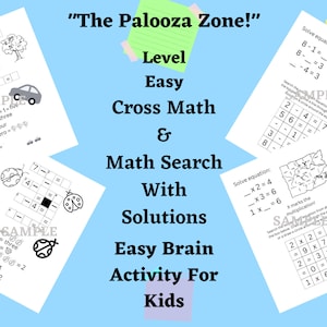22 pages of Math Search and Cross Math - Math Sheet - Math Work Sheet for first and second grade - Kindergarten Math - Kids Math Activity
