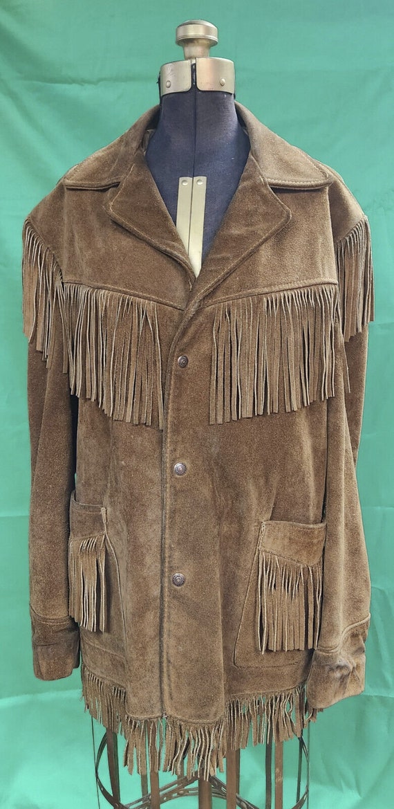 Vintage 1970 Schott NYC Western Brown Fringe Suede Leather Etsy