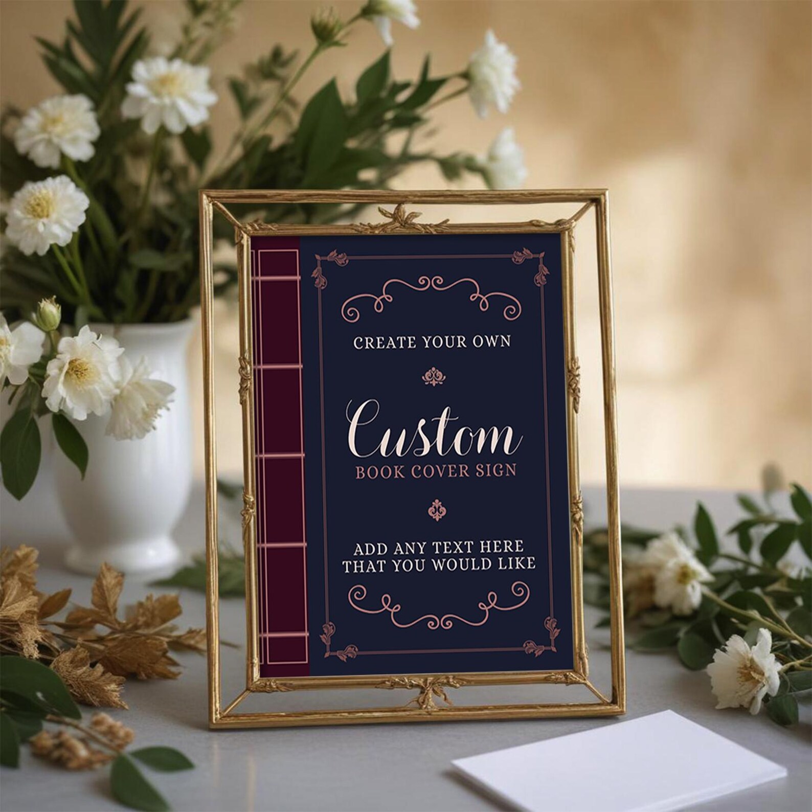 Custom Book Sign | Storybook DIY Wedding Print | Editable Template ...