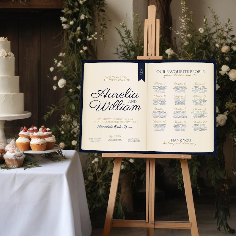 Literary Table Plan | Open Book Style DIY Wedding Seating Plan ...