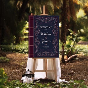 Fairytale Book Cover Welcome Sign | Storybook DIY Wedding Print | Editable Template | Printable Sign | Instant Download | Literary #WILLOW