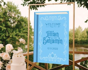 Märchenhaftes Willkommens-Schild | Aschenputtel Buch DIY Hochzeit Print | Bearbeitbare Vorlage | Druckbare Beschilderung | Sofortdownload | Literarisches #LILLIAN