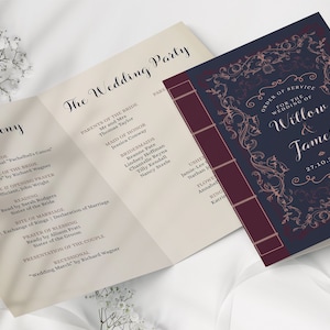 WILLOW | Fairytale Wedding Program | DIY Order of Service | Editable Template | Printable Folded Booklet | Instant Download | Literary
