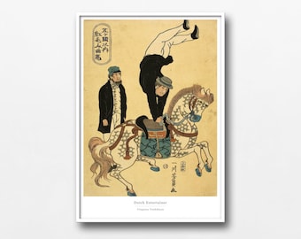 Dutch Entertainer Ukiyo-e Print – Westerners in Edo Japan by Utagawa Yoshikazu - #024