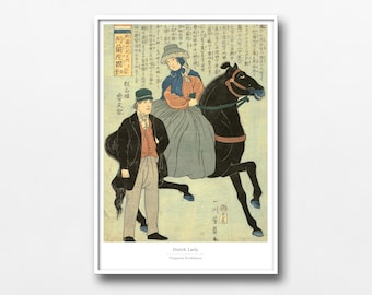 Dutch Lady Ukiyo-e Print – Westerners in Edo Japan by Utagawa Yoshikazu - #007