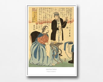 American Tailor Ukiyo-e Print – Westerners in Edo Japan by Utagawa Yoshikazu - #004