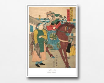 British Lady Ukiyo-e Print – Westerners in Edo Japan by Utagawa Yoshikazu - #016
