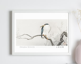 Digital Download, Quack On Erratic Branch by Ohara Koson, Japanese Art Print, Poster, Home Decor, Wall Art, Horizontal, Unframed, #005