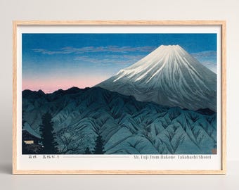多摩川からの富士山 – 関野潤一郎 | 日本の風景木版画 – ヴィンテージ