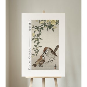 Birds And Plants by Ohara Koson, Giclée, Art, Print, Poster, Wall Art, Japanese, Woodblock, Ukiyo-e, #011
