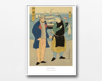 Dutch Sailors Ukiyo-e Print – Westerners in Edo Japan by Utagawa Yoshikazu - #009