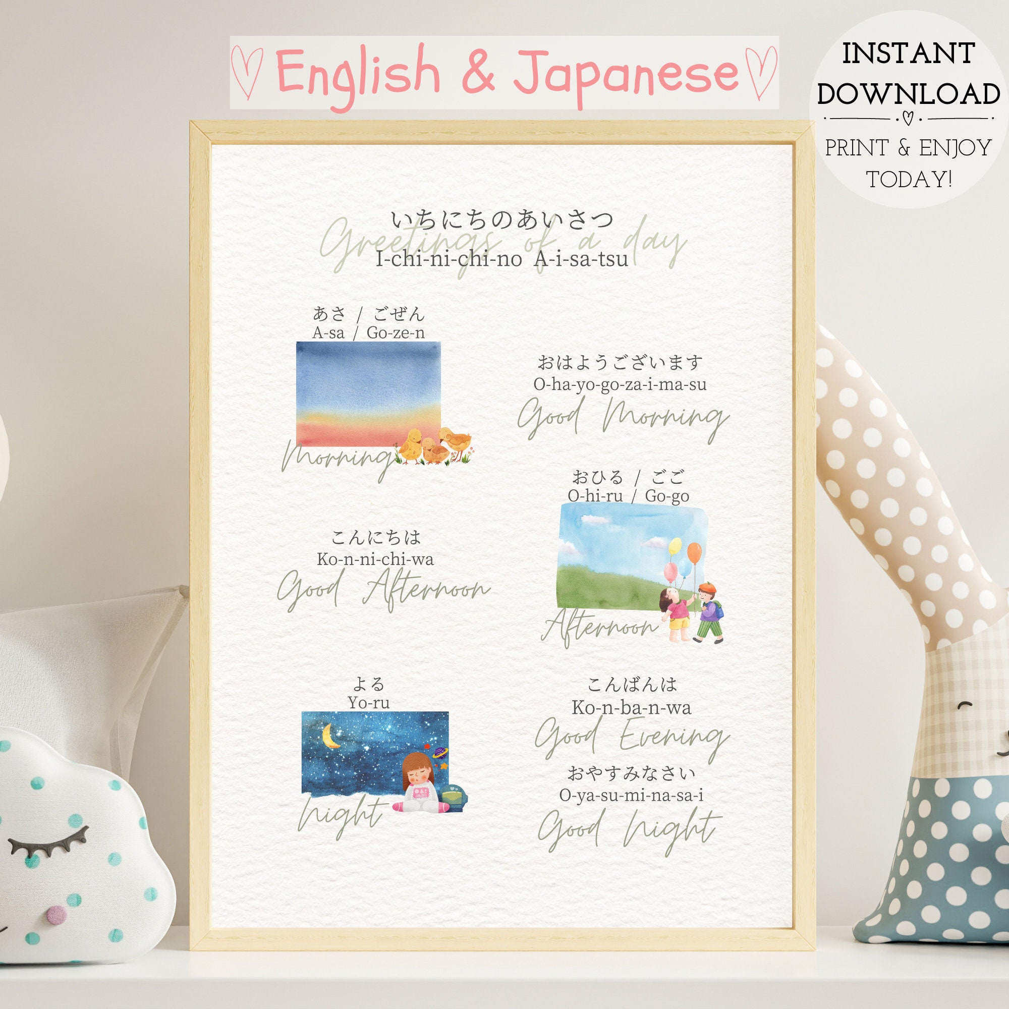 Printable Greetings Poster Kids Wall Art Children's Wall - Etsy