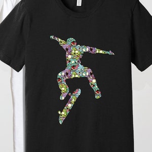 Skateboard Shirt, Skeleton Shirt, Skater Shirt, Skateboard T Shirt, Skateboarder Gift, Funny Skater Gift, Skater Boy Shirt, Cool graphic Tee