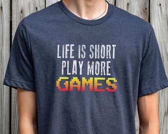 Pixel Art Gamer T-Shirt, Humorvolles Gaming Zitat Tee