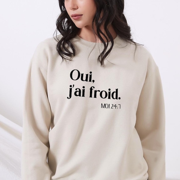 Sweatshirt J'ai froid, Pull femme, Sweatshirt français, Sweatshirt sarcastique, Sweatshirt froid rigolo, Sweatshirt d'hiver, Shirt J'ai froid