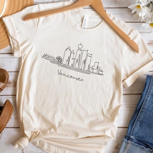 Vancouver-T-shirt, Vancouver Skyline-shirt, cadeau voor haar, Canada souvenir, reiscadeau, Vancouver City-shirt, Canada Travel-T-shirt, Vancouver-T-shirt