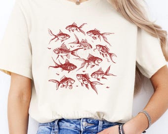 Boho Fish T-Shirt, Tropical Sea Life Tee