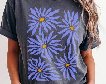 Camiseta con estampado floral de Matisse, camiseta de arte botánico abstracto Comfort Colors®