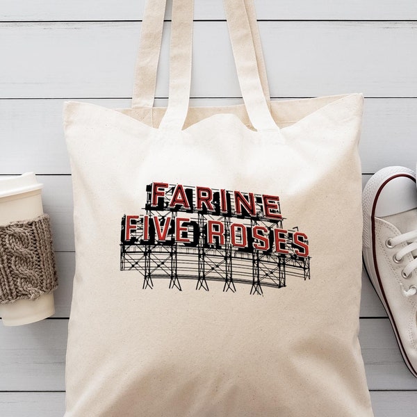 Farine Five Roses Tote Bag, Montreal Aesthetic Tote Bag, Aesthetic Trendy Tote Bag, Cute Tote Bag, Urban Tote Bag, Montreal Lover Gift