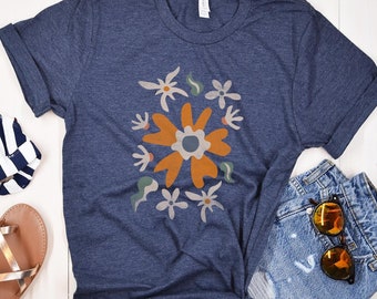 Boho Wildflower Unisex T-Shirt, Colorful Floral Tee